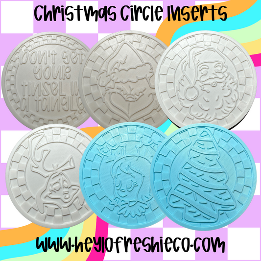 Christmas Checkered Circle Inserts