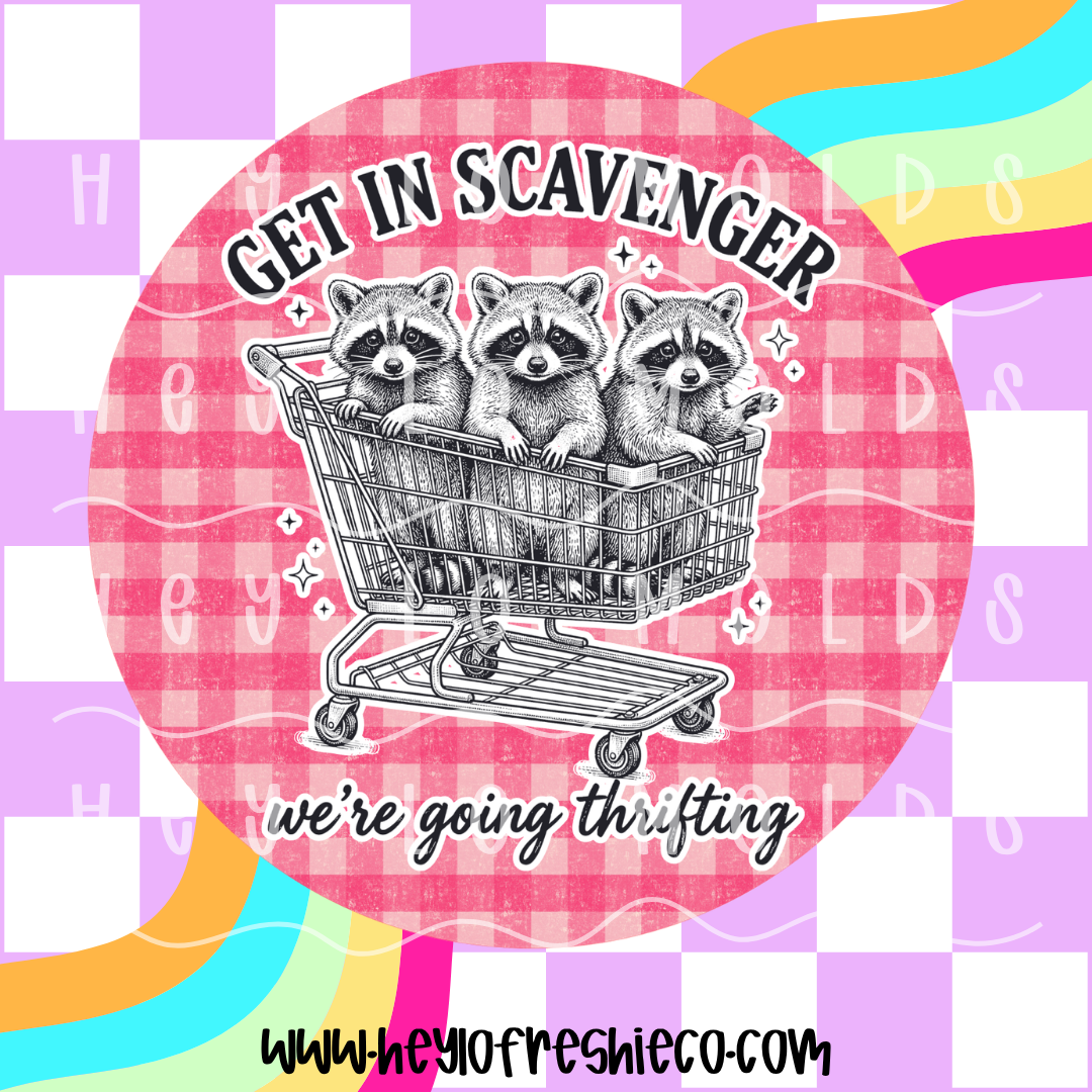Round Cardstock 083 | Get In Scavenger We're Going Thrifting