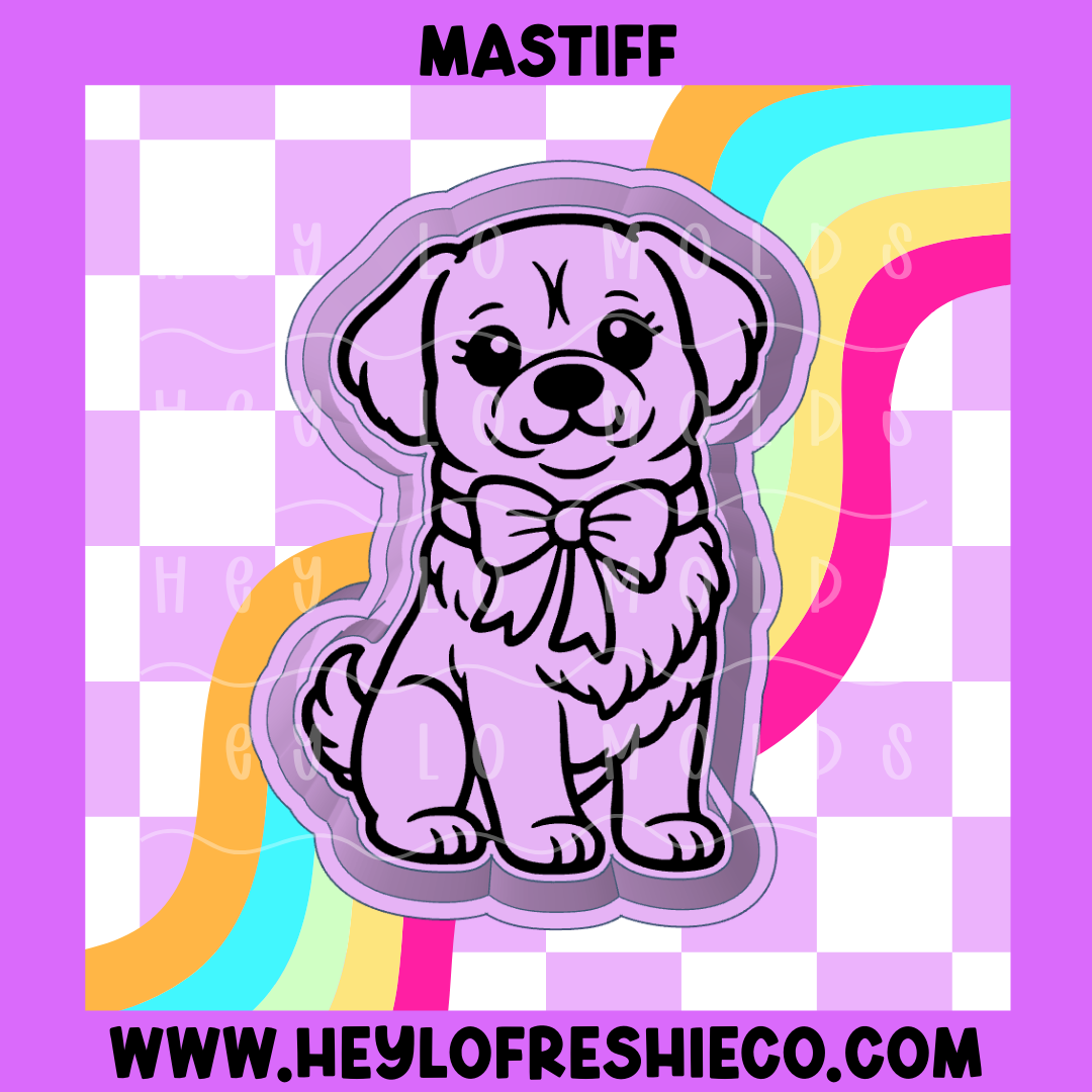 Mastiff With Bow Silicone Mold