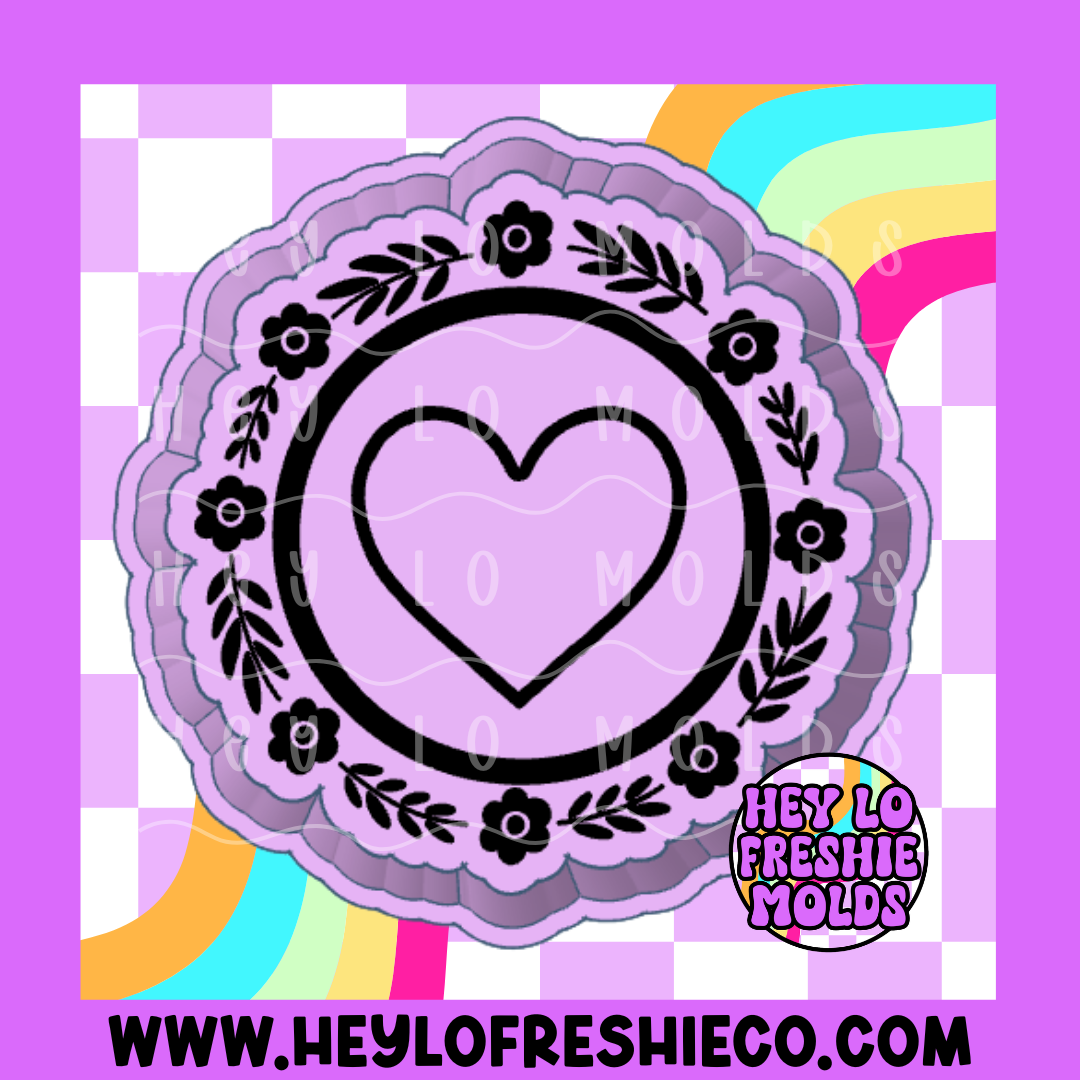 Vintage Quilt Heart Silicone Mold