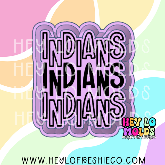 Indians Stacked Team Name Silicone Mold