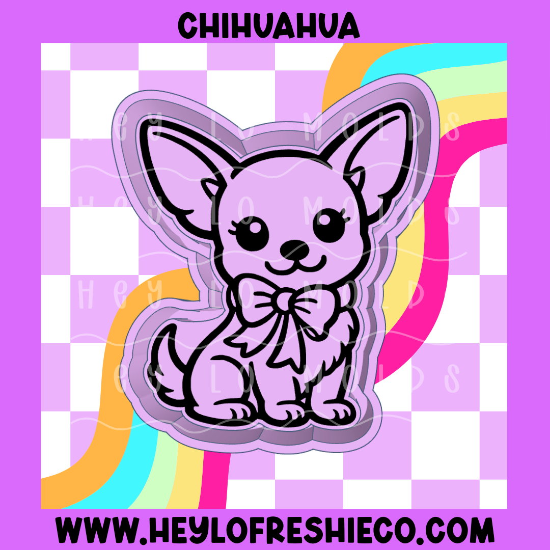 Chihuahua With Bow Silicone Mold