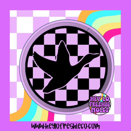 Duck Checkered Circle Silicone Mold