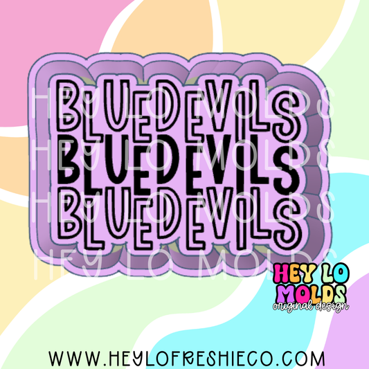 Blue Devils Stacked Team Name Silicone Mold