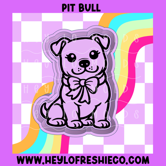 Pitbull With Bow Silicone Mold