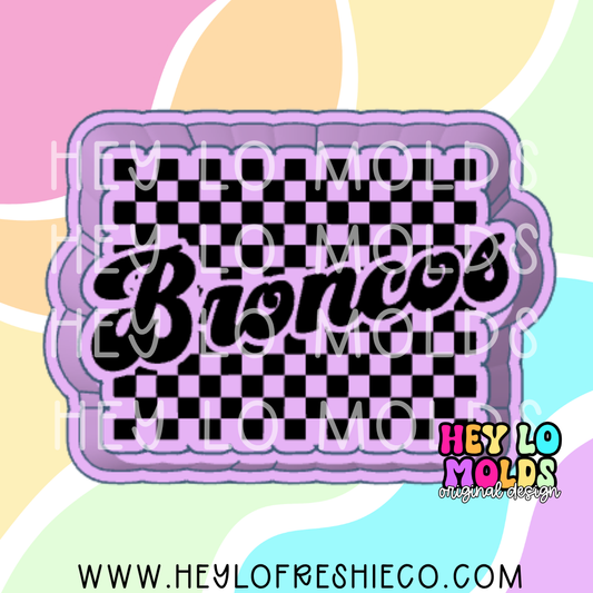 Broncos Checkered Team Name Silicone Mold