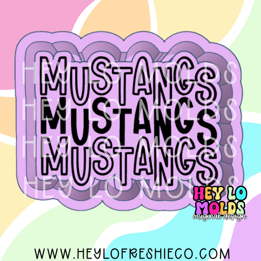 Mustangs Stacked Team Name Silicone Mold