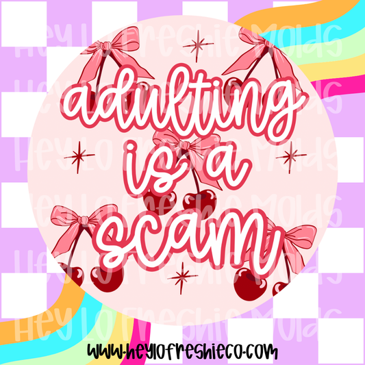 Round Cardstock | Adulting Is A Scam