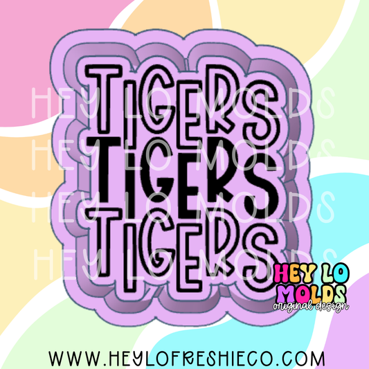 Tigers Stacked Team Name Silicone Mold