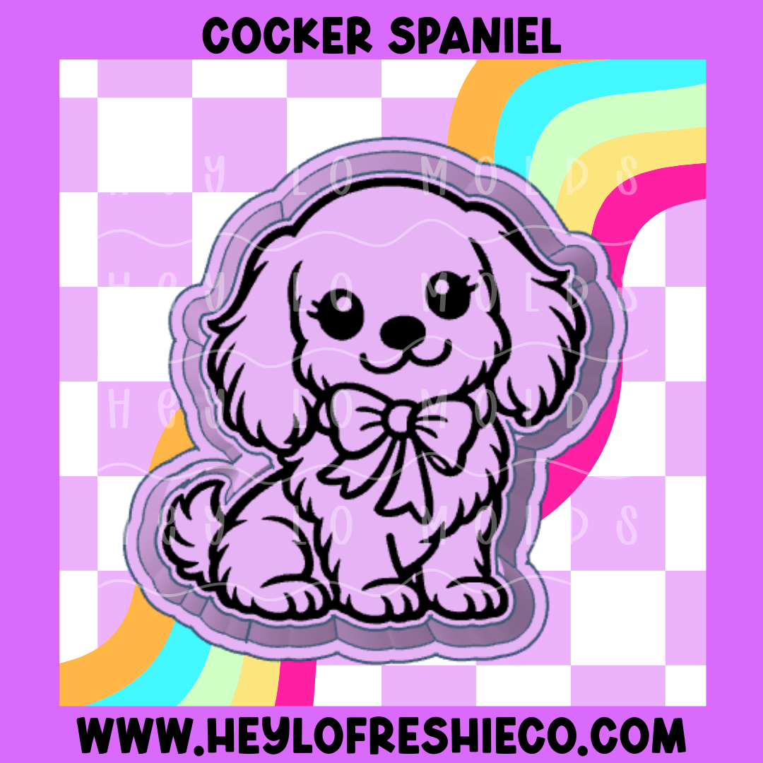 Cocker Spaniel With Bow Silicone Mold