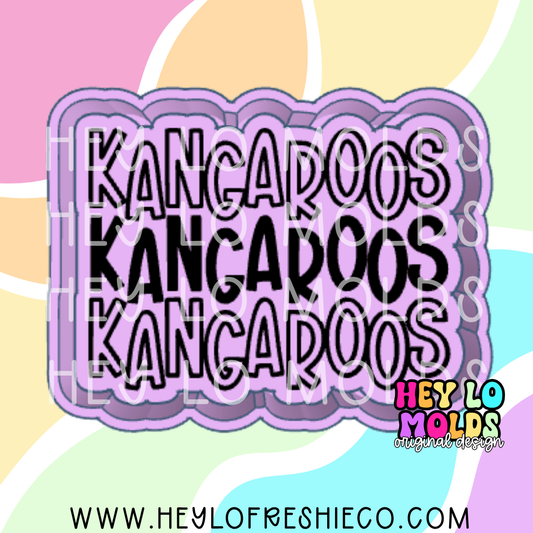 Kangaroos Stacked Team Name Silicone Mold