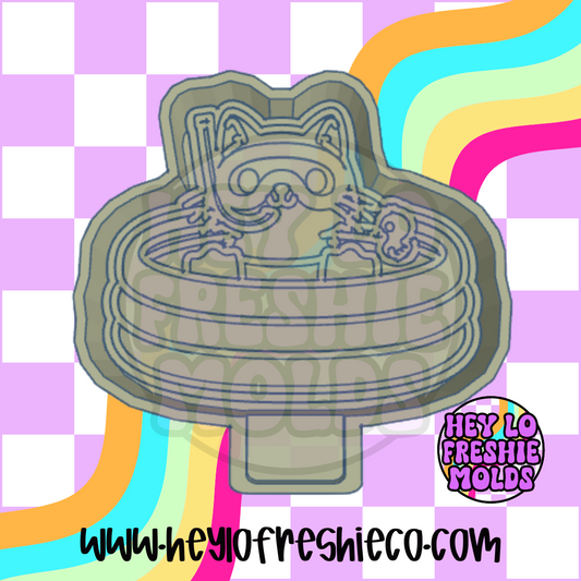 Snorkeling Cat In Pool Silicone Mold