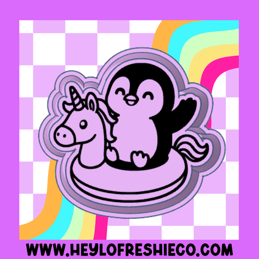 Penguin On Pool Floatie Silicone Mold