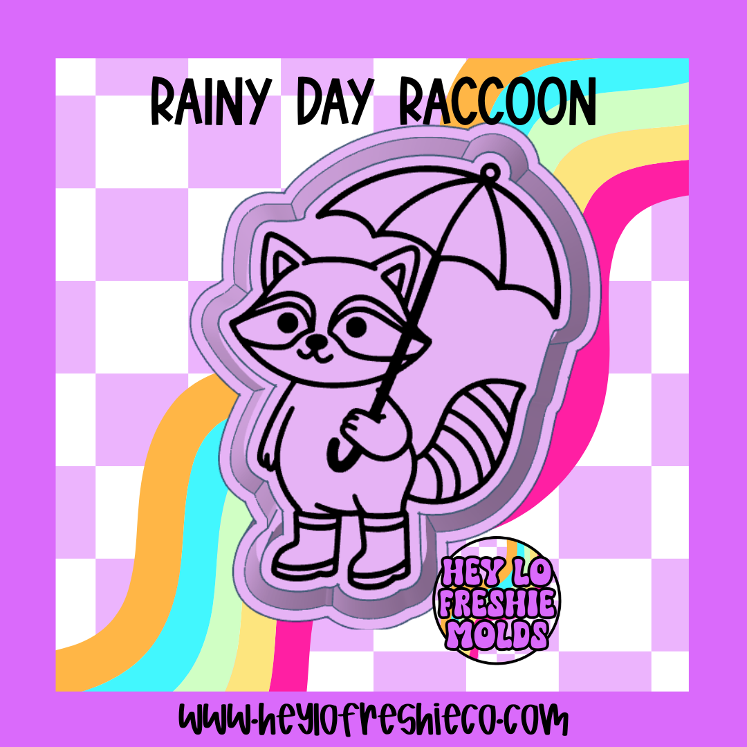 Rainy Day Raccoon Silicone Mold