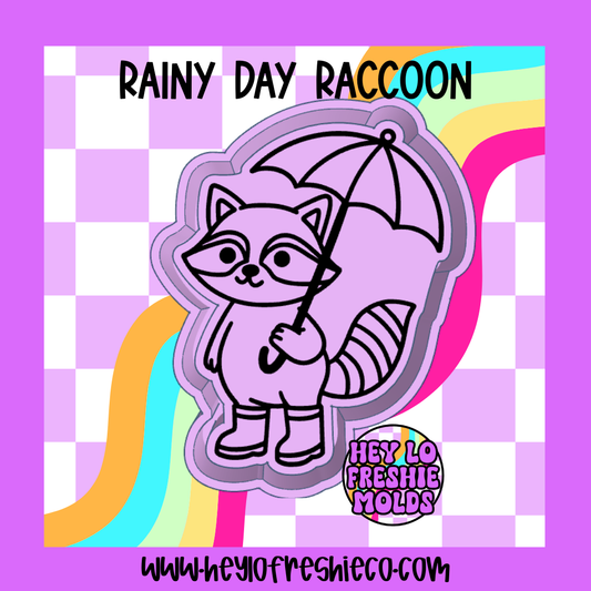 Rainy Day Raccoon Silicone Mold