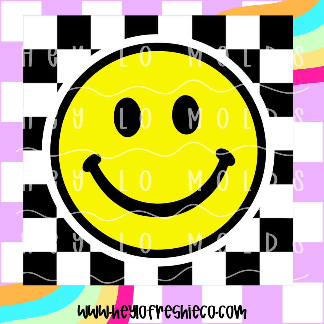 Square Cardstock | Checkered Smiley