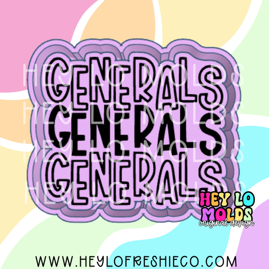 Generals Stacked Team Name Silicone Mold