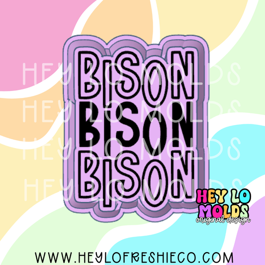 Bison Stacked Team Name Silicone Mold