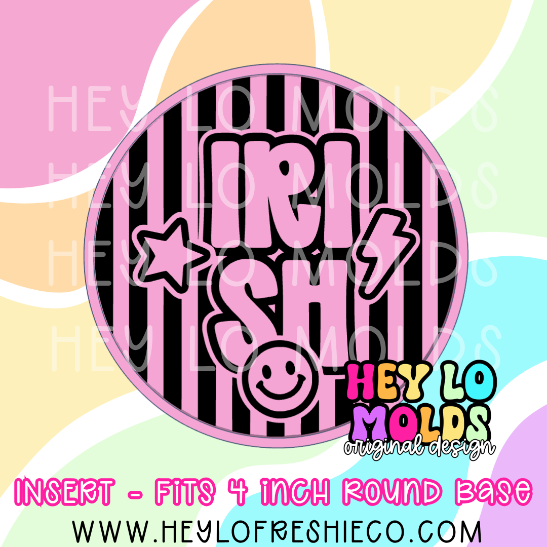 4 Inch Round Insert - Preppy Team Name: Irish