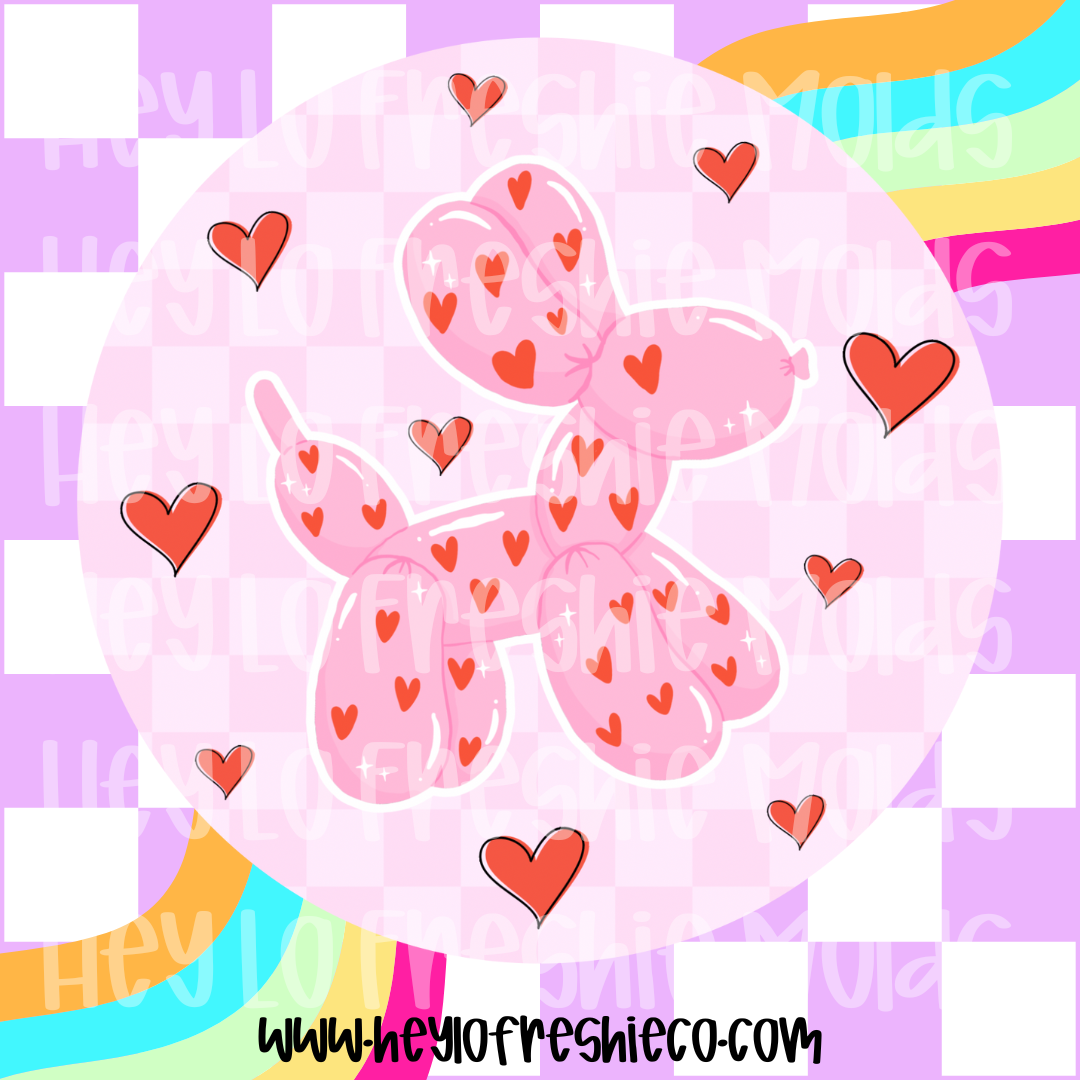 Round Cardstock | Heart Balloon Dog