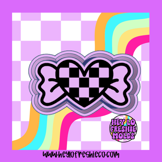 Checkered Heart Candy Silicone Mold