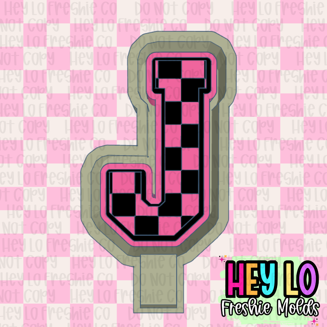 Checkered Varsity Letter Silicone Mold