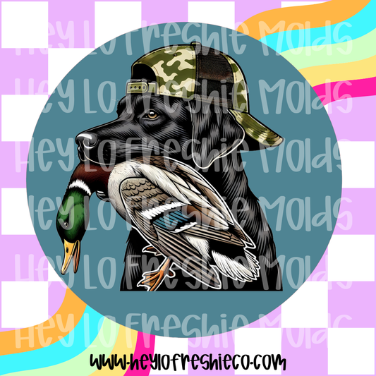 Pick Your Own Cardstock | Round | Dog With Duck