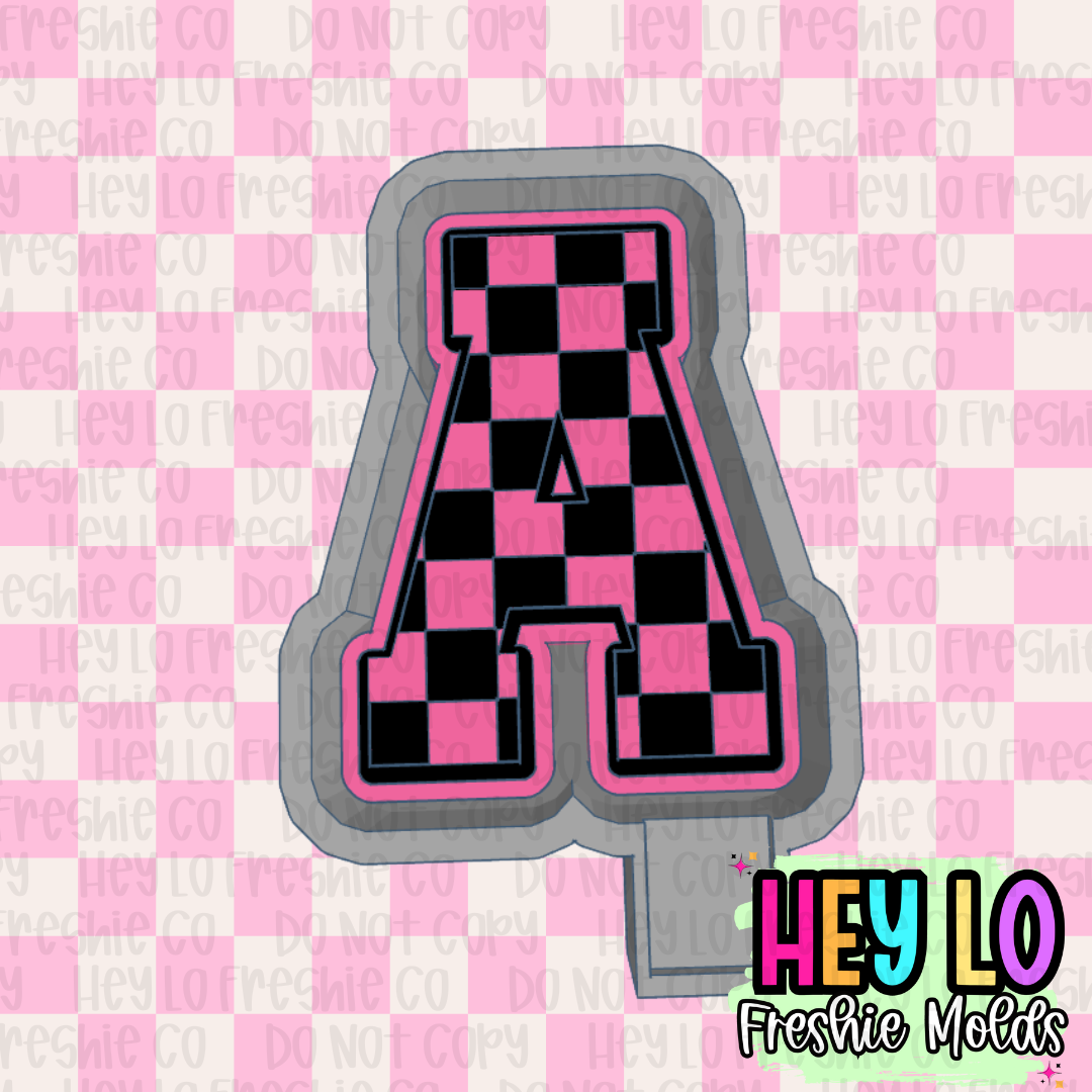 Checkered Varsity Letter Silicone Mold