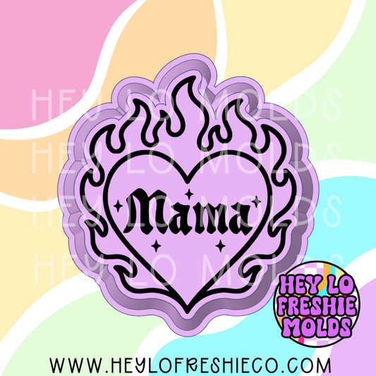 Mama Flaming Heart Silicone Mold