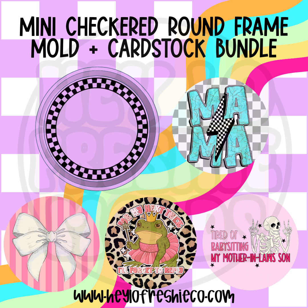 Mold & Cardstock Bundle: Mini Checkered Round Frame