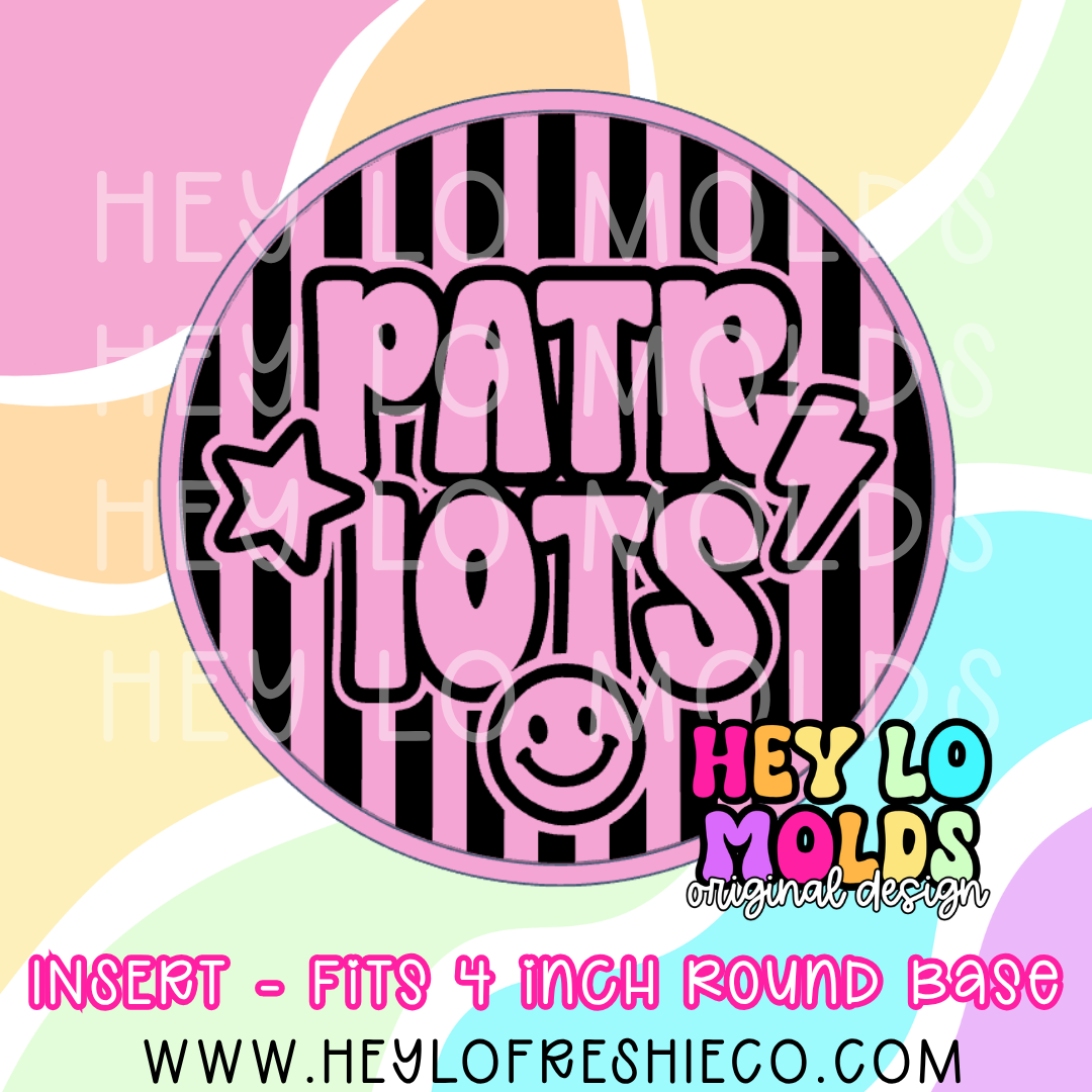 4 Inch Round Insert - Preppy Team Name: Patriots