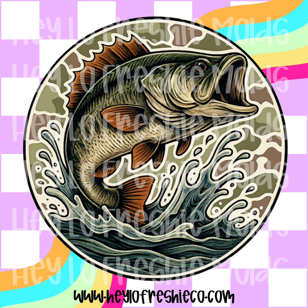Round Cardstock 027 | Camo Fish