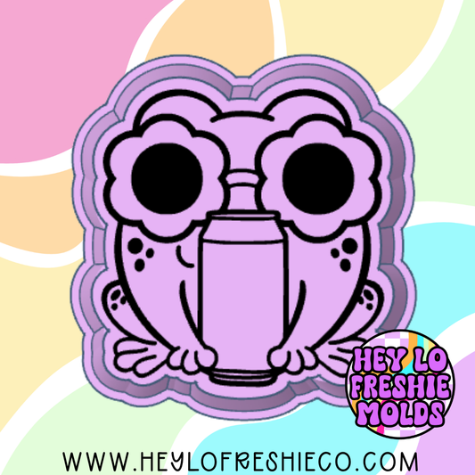 Frog With Can Silicone Mold
