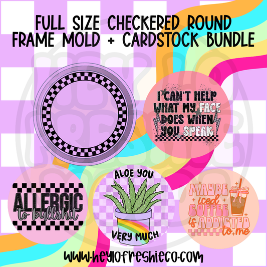 Mold & Cardstock Bundle: Full Size Checkered Round Frame