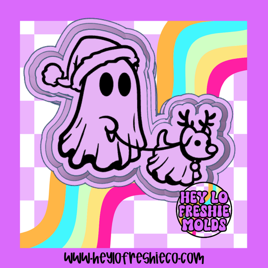 Christmas Ghost Walking Dog Silicone Mold