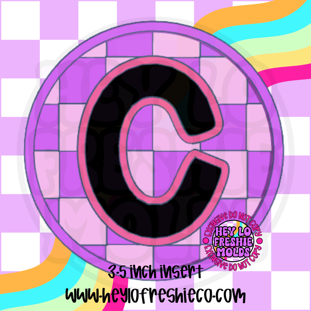 Checkered Letter Inserts Silicone Mold