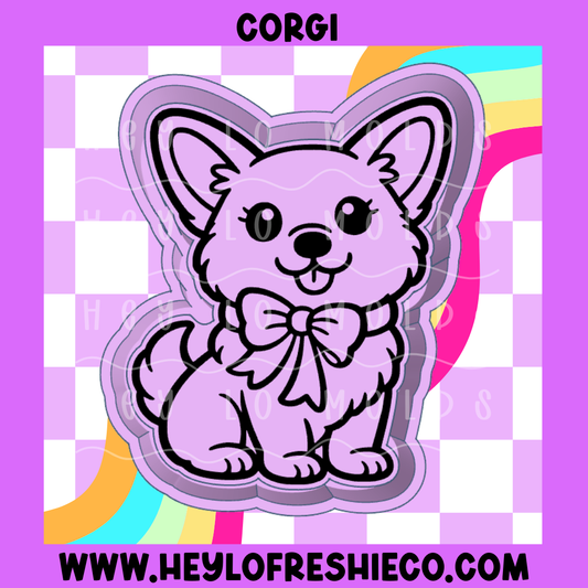 Corgi With Bow Silicone Mold