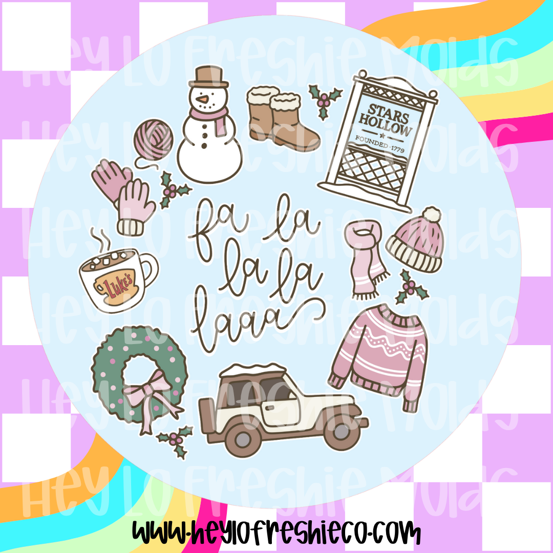 Round Cardstock | Stars Hollow Blue Christmas