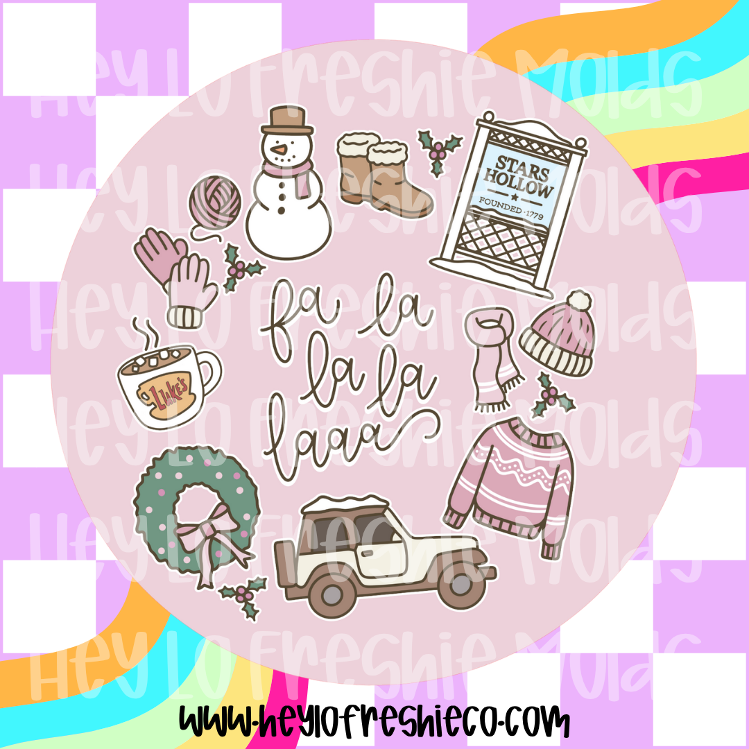 Round Cardstock | Stars Hollow Pink Christmas