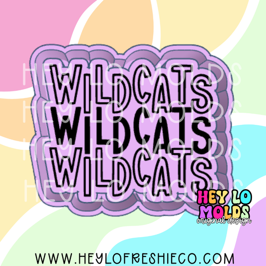 Wildcats Stacked Team Name Silicone Mold