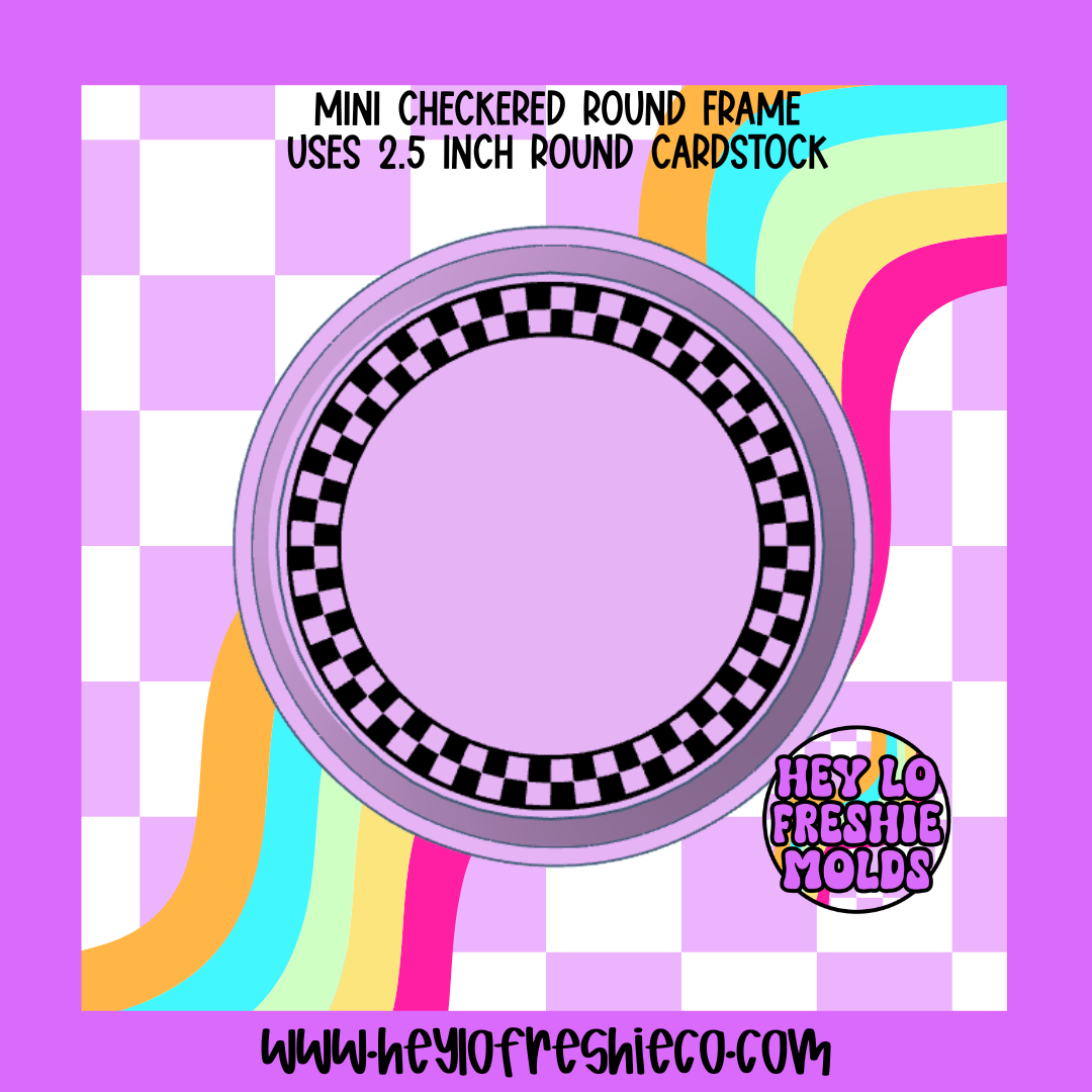 MINI Checkered Round Frame Silicone Mold