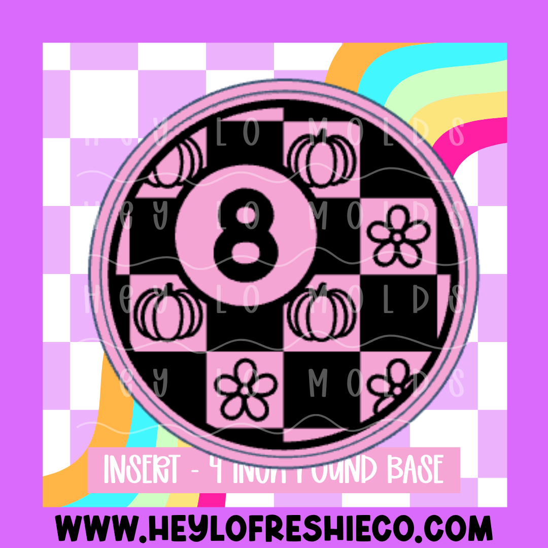 4 Inch Round Insert - Fall 8 Ball