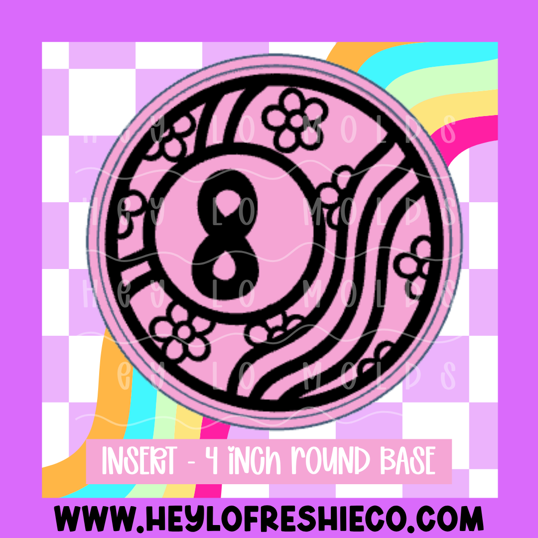 4 Inch Round Insert - Groovy 8 Ball