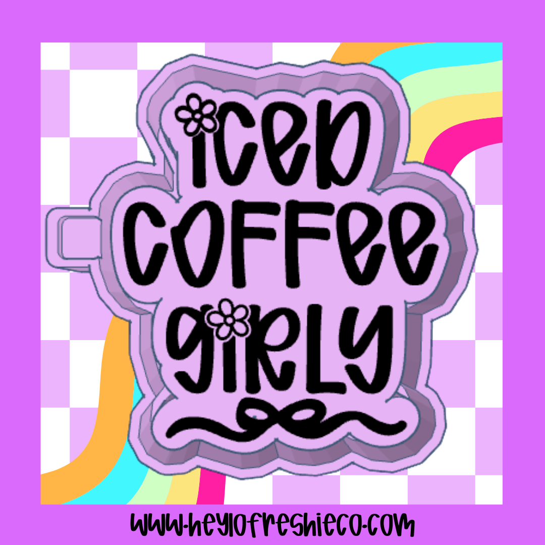 Iced Coffee Girly With Bow Silicone Mold