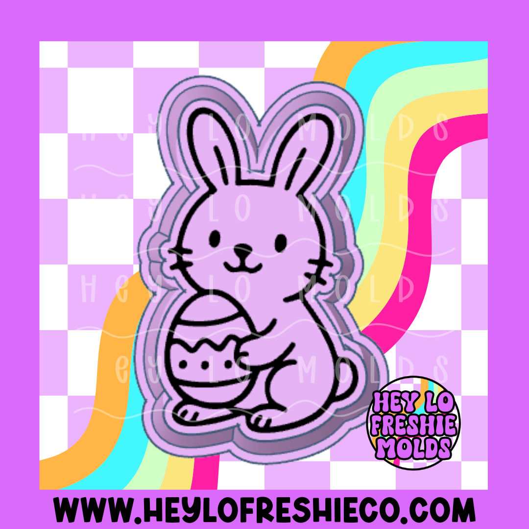 Bunny With Easter Egg Silicone Mold