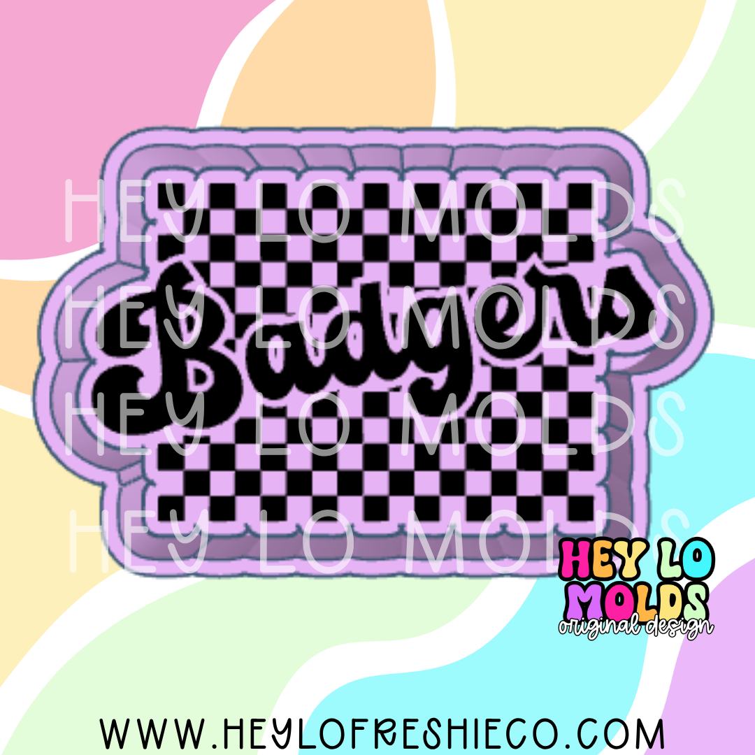 Badgers Checkered Team Name Silicone Mold