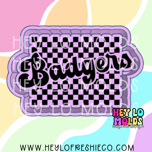 Badgers Checkered Team Name Silicone Mold