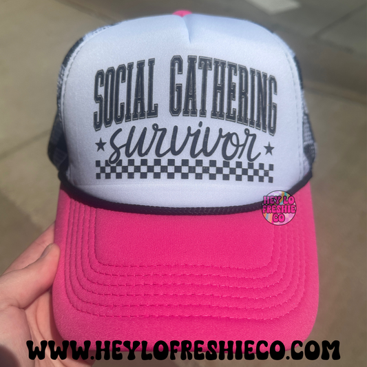 Social Gathering Survivor Trucker Hat
