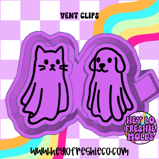 Cat & Dog Ghosties Vent Clip Silicone Mold
