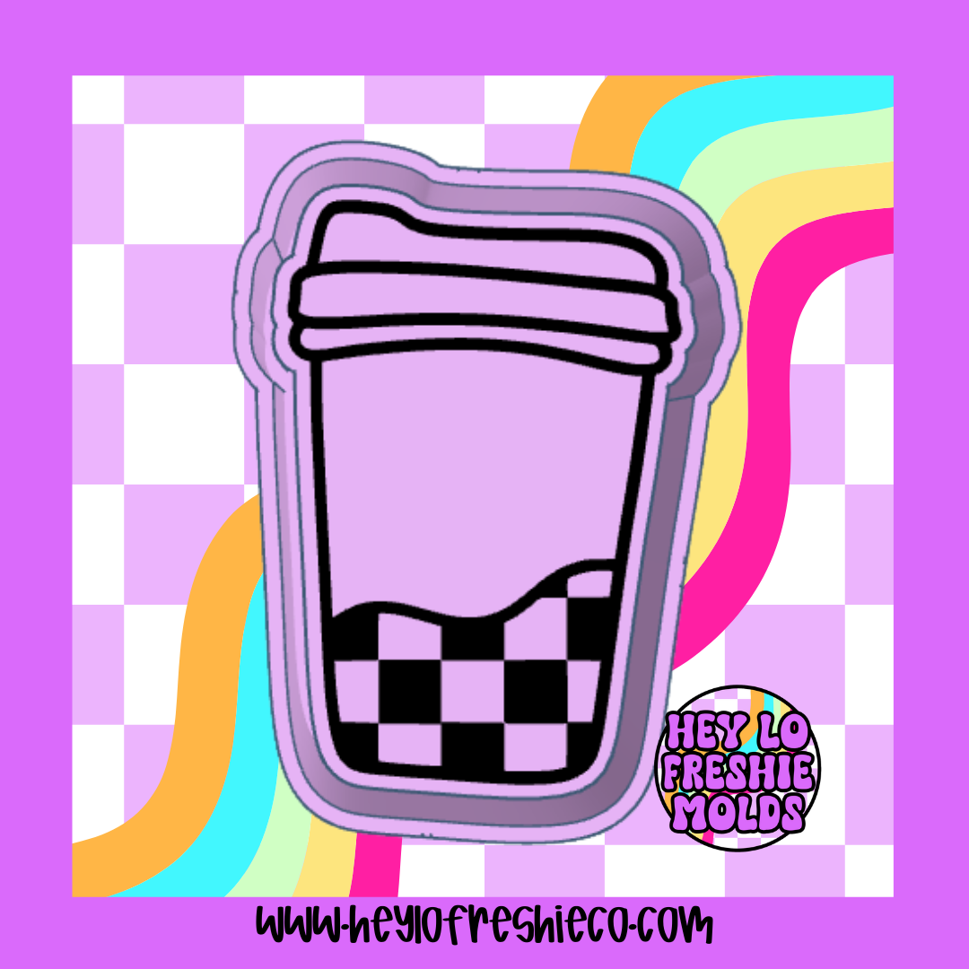 Checkered Coffee Cup Silicone Mold